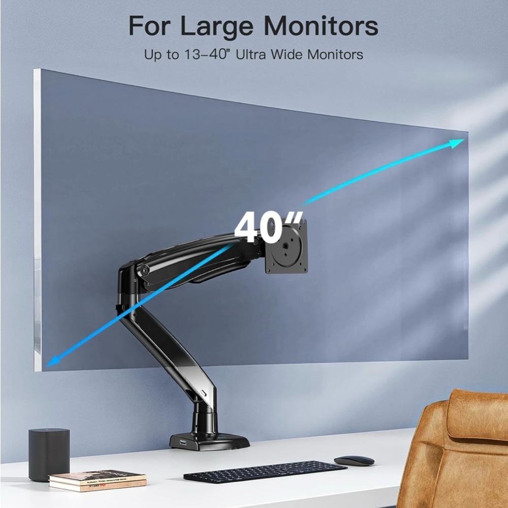 Heavy Duty Gas Spring Monitor Arm for Large 13"-40" Screens
